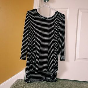Black and white striped blouse